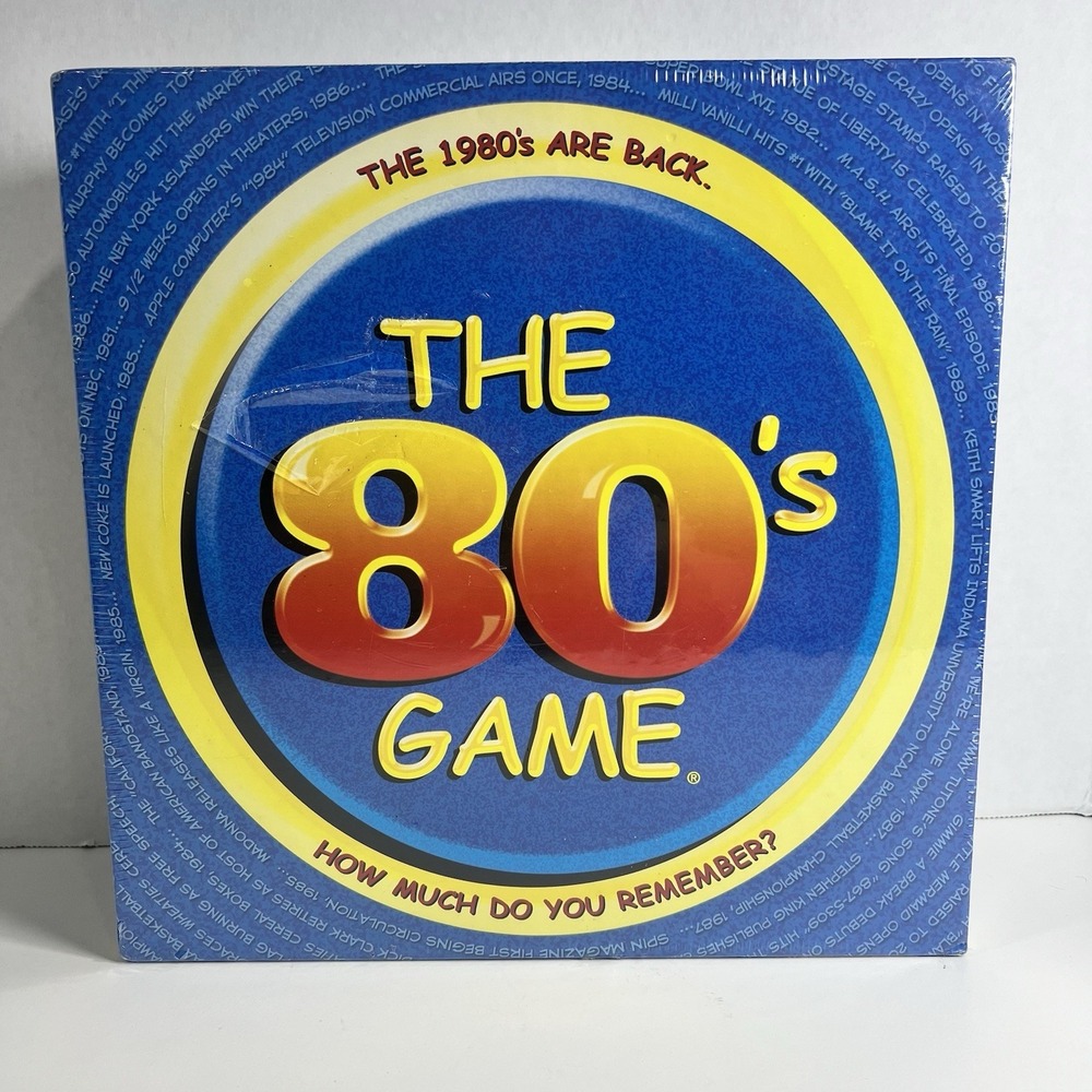 The 80's Game Trivia Board Game Intellinitiative 2001 New Sealed